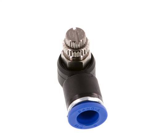 L-stuk Regelventiel 8 mm - R1/8'' Regeling-Uit Messing/Nylon