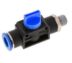 3/2-Way Shut-Off Hand Valve 12 mm - R1/4'' Plastic/Brass Thread-side venting