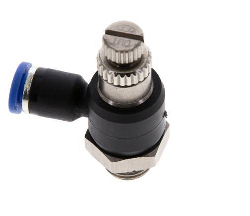 L-stuk Regelventiel 4 mm - G1/8'' Regeling-Uit Messing/Nylon