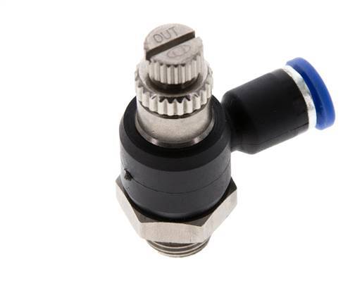 L-stuk Regelventiel 4 mm - G1/8'' Regeling-Uit Messing/Nylon