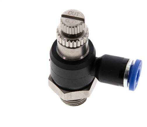 L-stuk Regelventiel 4 mm - G1/8'' Regeling-Uit Messing/Nylon