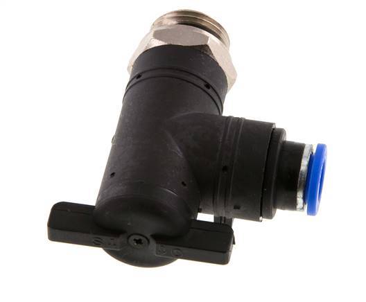 10 mm - G1/2'' Kunststof/Messing L-stuk 2-Weg Kogelkraan