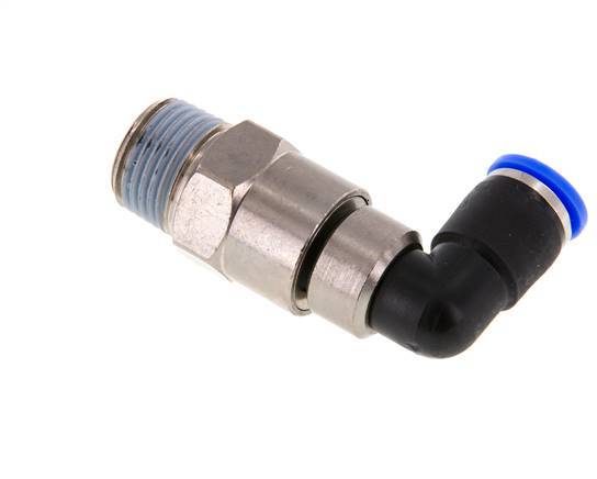 10mm & R1/2'' L-stuk Hoge Snelheid Draaidoorvoer Insteek Buitendraad Vernikkeld Messing/PBT NBR