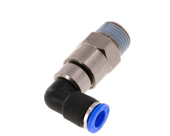 10mm & R1/2'' L-stuk Hoge Snelheid Draaidoorvoer Insteek Buitendraad Vernikkeld Messing/PBT NBR