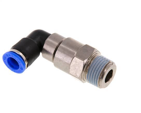 10mm & R1/2'' L-stuk Hoge Snelheid Draaidoorvoer Insteek Buitendraad Vernikkeld Messing/PBT NBR