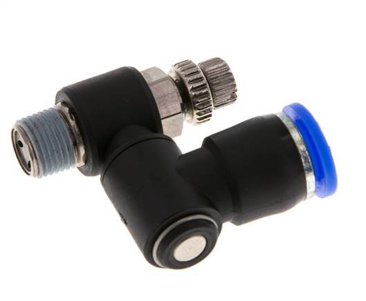 Flow Control Silencer Meter-Out Rotatable 8 mm - R1/8'' Brass/PA 66