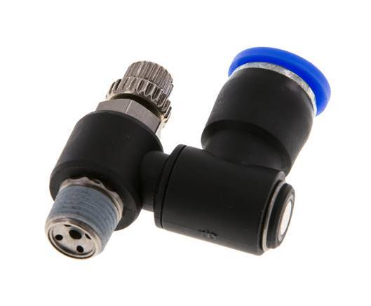 Draaibaar Regelventiel 8 mm - R1/8'' Regeling-Uit Messing/Nylon