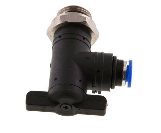 6 mm - G3/8'' Kunststof/Messing L-stuk 2-Weg Kogelkraan