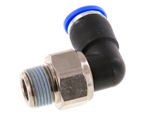 10mm & R3/8'' L-stuk Draaidoorvoer Insteek Buitendraad Vernikkeld Messing/PBT NBR