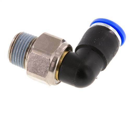10mm & R3/8'' L-stuk Draaidoorvoer Insteek Buitendraad Vernikkeld Messing/PBT NBR