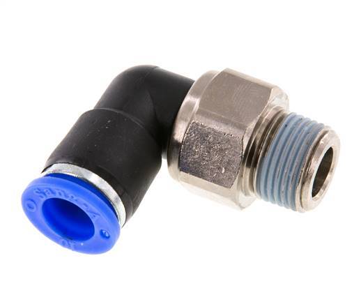 10mm & R3/8'' L-stuk Draaidoorvoer Insteek Buitendraad Vernikkeld Messing/PBT NBR