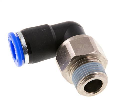 10mm & R3/8'' L-stuk Draaidoorvoer Insteek Buitendraad Vernikkeld Messing/PBT NBR