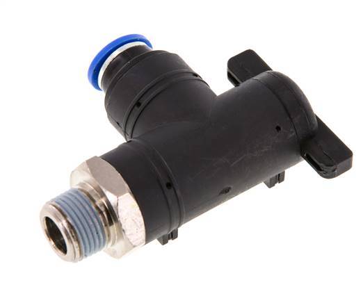 2-Way Elbow Ball Valve 10 mm - R3/8'' Plastic/Brass