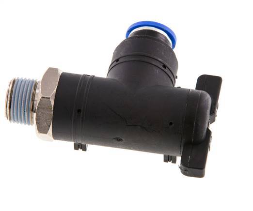 10 mm - R3/8'' Kunststof/Messing L-stuk 2-Weg Kogelkraan