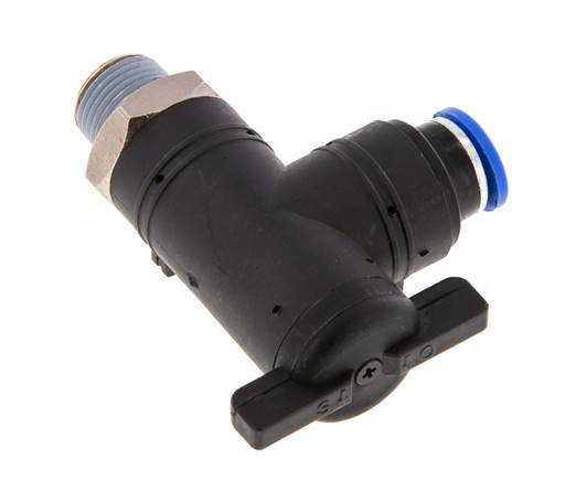 10 mm - R3/8'' Kunststof/Messing L-stuk 2-Weg Kogelkraan