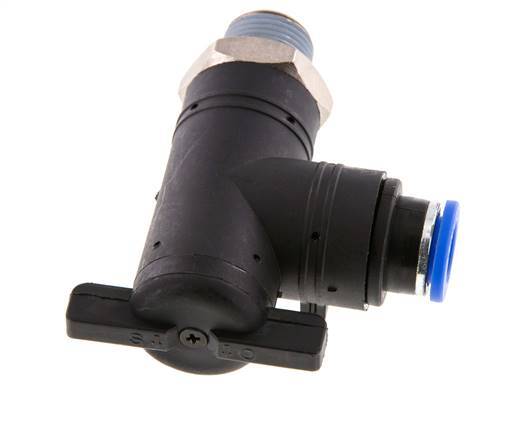 10 mm - R3/8'' Kunststof/Messing L-stuk 2-Weg Kogelkraan