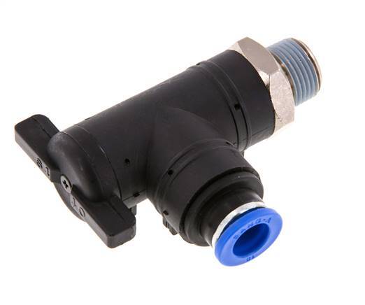 10 mm - R3/8'' Kunststof/Messing L-stuk 2-Weg Kogelkraan