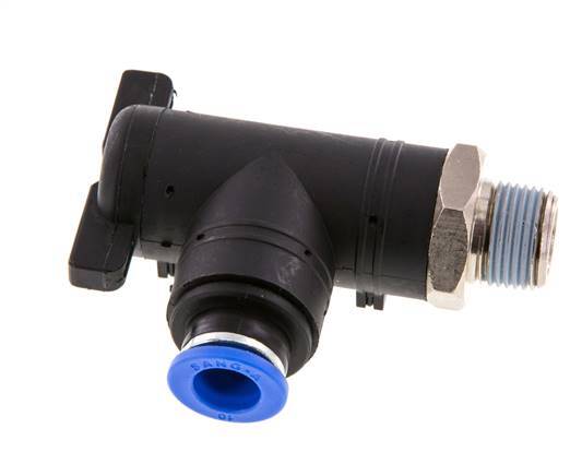 10 mm - R3/8'' Kunststof/Messing L-stuk 2-Weg Kogelkraan