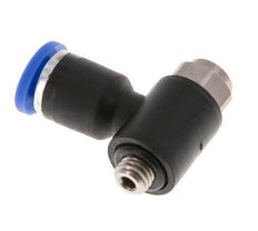 L-stuk Regelventiel 4 mm - M5 Regeling-Uit Messing/Nylon Sleufschroef