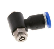 L-stuk Regelventiel 4 mm - M5 Regeling-Uit Messing/Nylon Sleufschroef