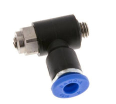 L-stuk Regelventiel 4 mm - M5 Regeling-Uit Messing/Nylon Sleufschroef