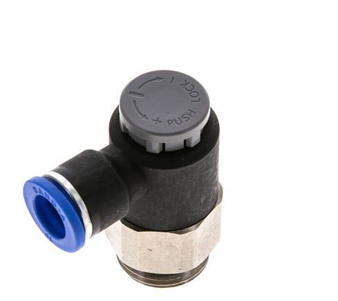L-stuk Regelventiel 10 mm - G1/2'' Regeling-Uit Messing/Nylon Borgmoer
