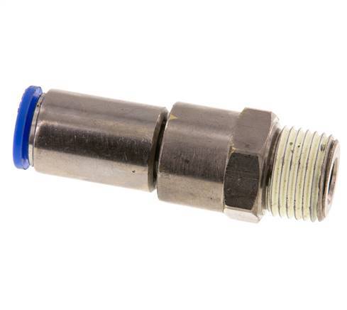 12mm & R1/2'' Quick Swivel Joint Push-In-Male Threads Nickel-Plated Brass/PBT NBR Rotatable
