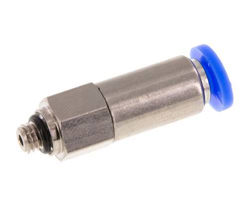 4mm & M5 Zelfsluitende Insteekkoppeling Vernikkeld Messing/PBT Buitendraad 0-10 bar