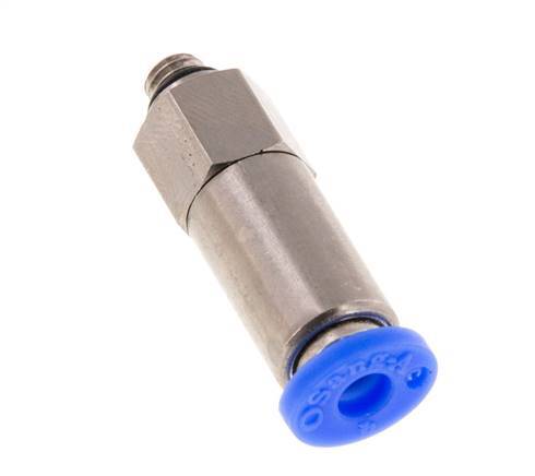 4mm & M5 Zelfsluitende Insteekkoppeling Vernikkeld Messing/PBT Buitendraad 0-10 bar
