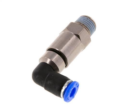 6mm & R1/4'' L-stuk Hoge Snelheid Draaidoorvoer Insteek Buitendraad Vernikkeld Messing/PBT NBR