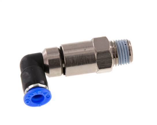 6mm & R1/4'' L-stuk Hoge Snelheid Draaidoorvoer Insteek Buitendraad Vernikkeld Messing/PBT NBR