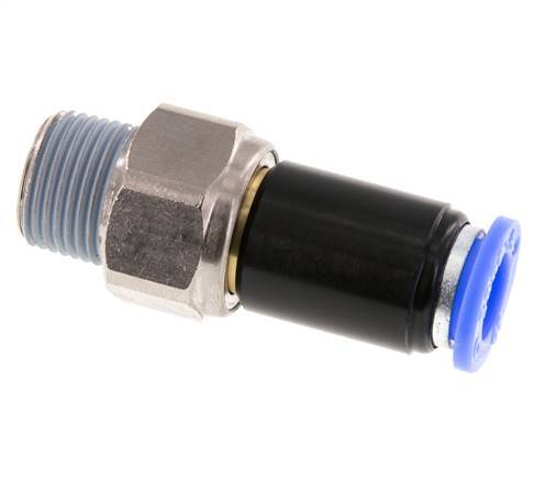 10mm & R3/8'' Draaidoorvoer Insteek Buitendraad Vernikkeld Messing/PBT NBR