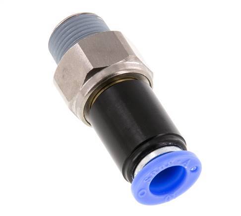 10mm & R3/8'' Draaidoorvoer Insteek Buitendraad Vernikkeld Messing/PBT NBR