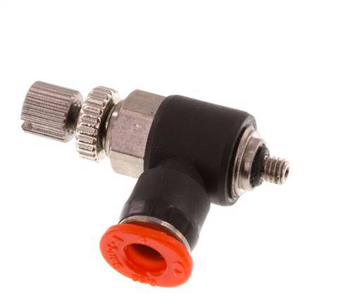 L-stuk Regelventiel 4 mm - M3 Regeling-in Messing/PBT
