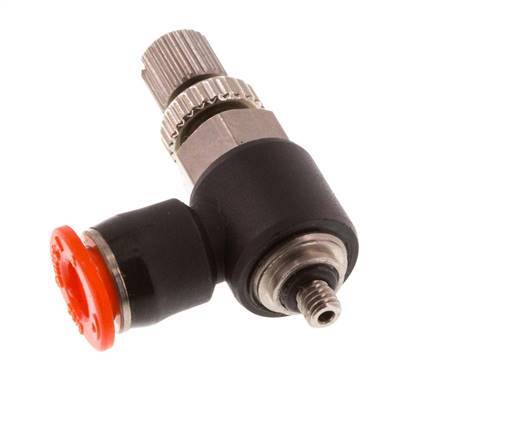 L-stuk Regelventiel 4 mm - M3 Regeling-in Messing/PBT