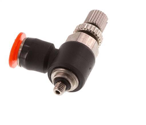 L-stuk Regelventiel 4 mm - M3 Regeling-in Messing/PBT