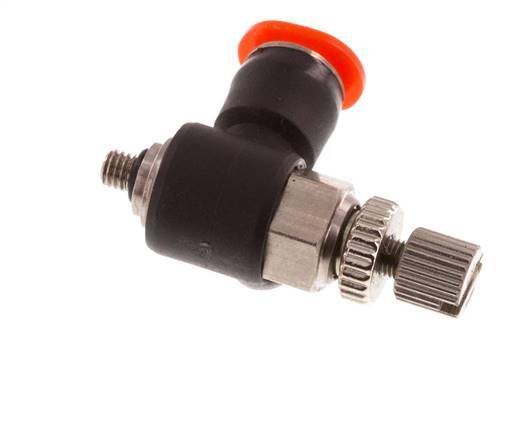 L-stuk Regelventiel 4 mm - M3 Regeling-in Messing/PBT