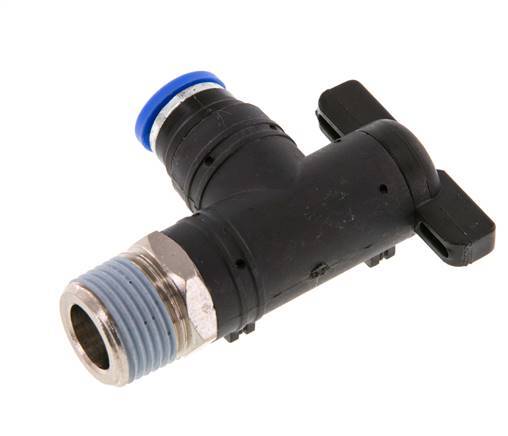 8 mm - R3/8'' Kunststof/Messing L-stuk 2-Weg Kogelkraan