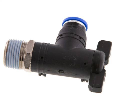 8 mm - R3/8'' Kunststof/Messing L-stuk 2-Weg Kogelkraan