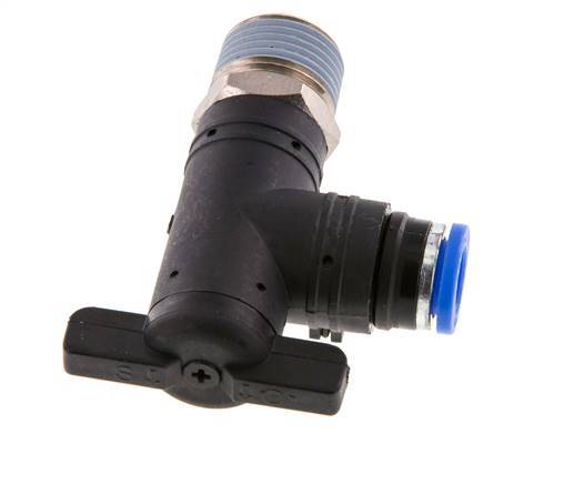 8 mm - R3/8'' Kunststof/Messing L-stuk 2-Weg Kogelkraan