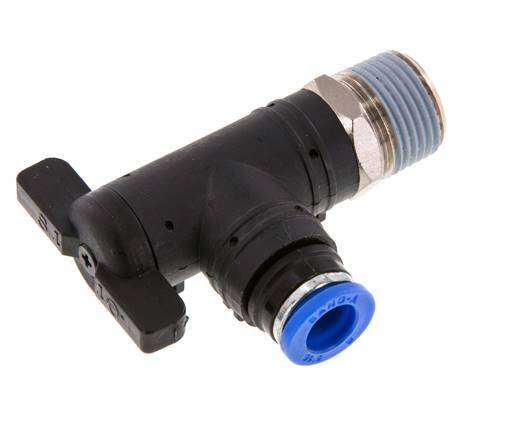 8 mm - R3/8'' Kunststof/Messing L-stuk 2-Weg Kogelkraan