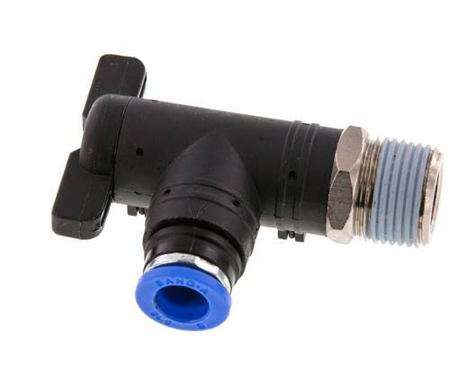 8 mm - R3/8'' Kunststof/Messing L-stuk 2-Weg Kogelkraan