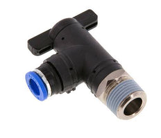 8 mm - R3/8'' Kunststof/Messing L-stuk 2-Weg Kogelkraan