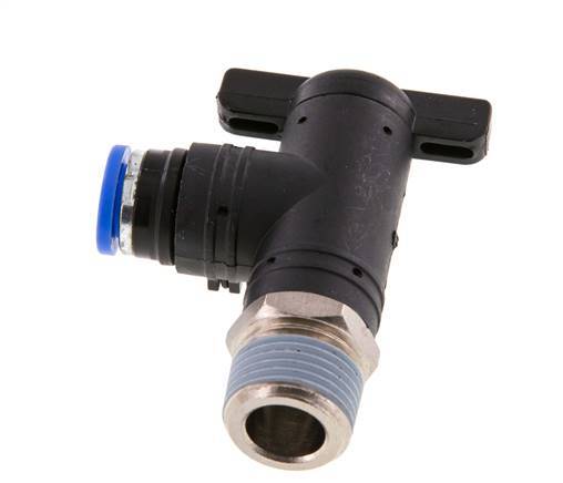 8 mm - R3/8'' Kunststof/Messing L-stuk 2-Weg Kogelkraan