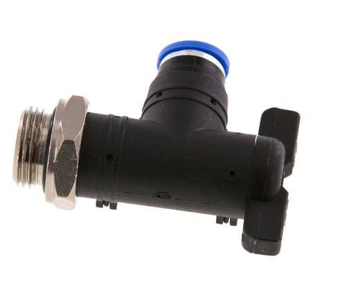8 mm - G3/8'' Kunststof/Messing L-stuk 2-Weg Kogelkraan