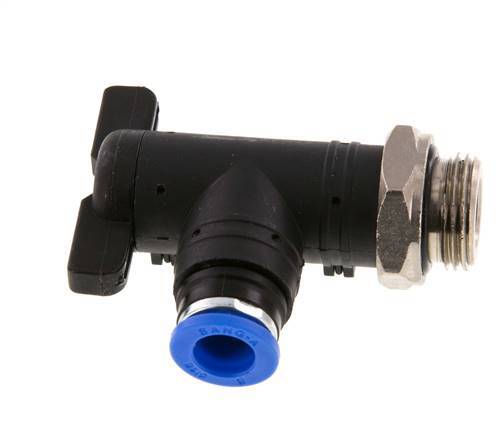 8 mm - G3/8'' Kunststof/Messing L-stuk 2-Weg Kogelkraan