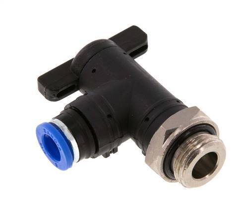 8 mm - G3/8'' Kunststof/Messing L-stuk 2-Weg Kogelkraan