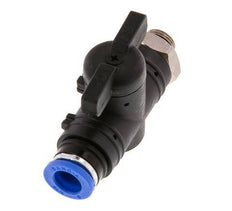 8 mm - G1/8'' Kunststof/Messing rechte 2-Weg Kogelkraan