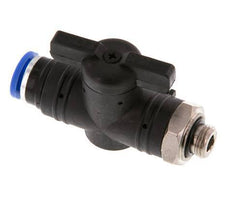 8 mm - G1/8'' Kunststof/Messing rechte 2-Weg Kogelkraan