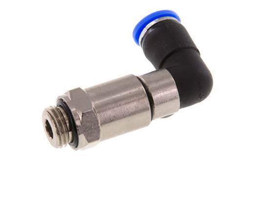 8mm & G1/4'' Elbow Quick Swivel Joint Push-In-Male Threads Nickel-Plated Brass/PBT NBR Rotatable